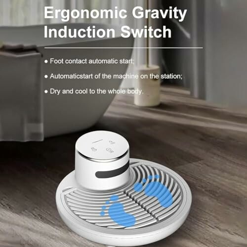 Ergonomic gravity induction switch with foot contact automatic start.