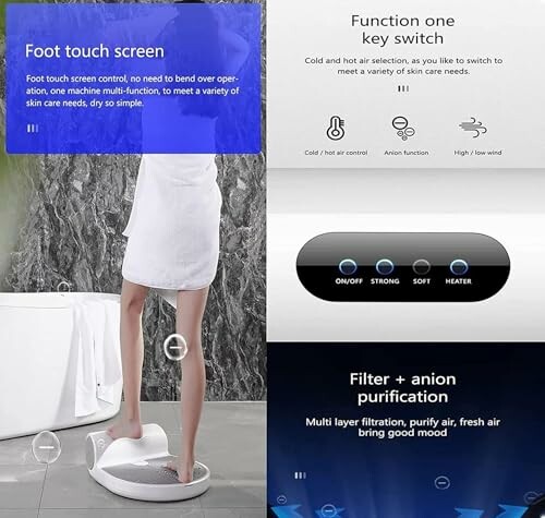 Foot massager with touch screen and multiple functions.