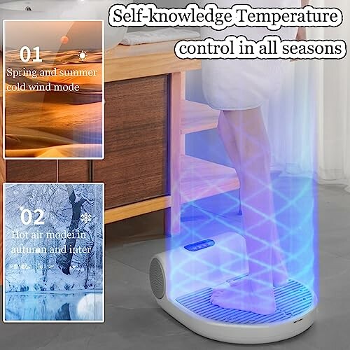 Foot warmer with modes for different seasons and temperature control.